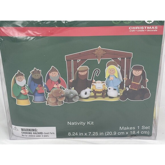 Nativity Scene Kit  Christmas Set 8.24 In X 7.25 In RARE - Picture 5 of 9